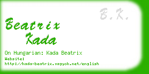 beatrix kada business card